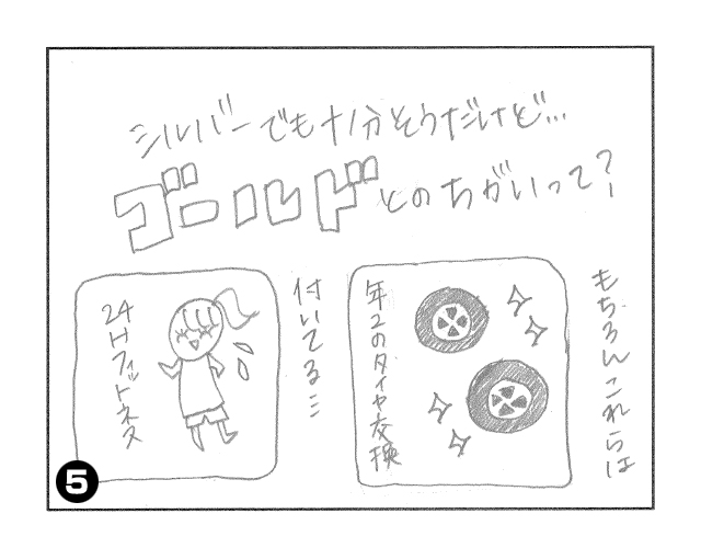 会員プラン（ゴールド会員とシルバー会員の違いは？）。富山県砺波市の会員制複合施設 sanTas（サンタス）のマンガ。