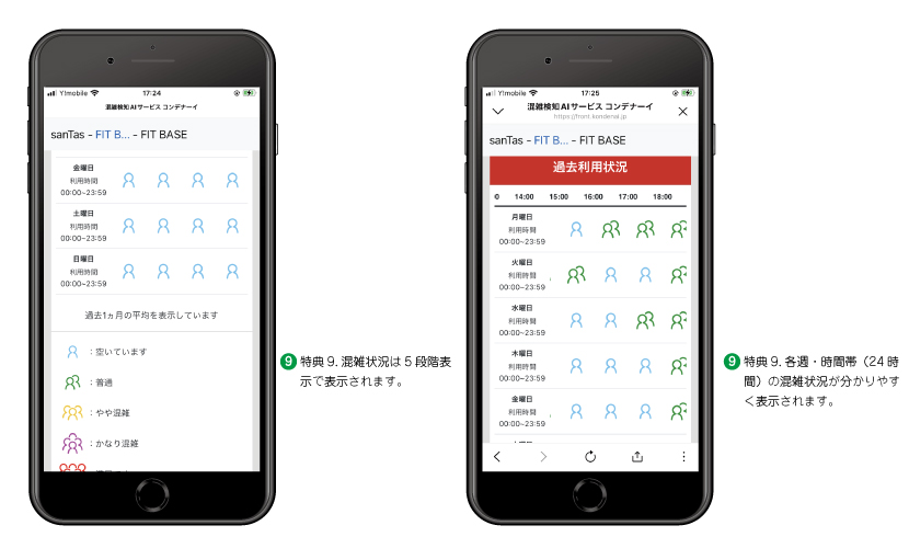 砺波市の会員制複合施設sanTas（サンタス）のLINE友だち募集中。10個のお得な特典、過去の混雑状況が5段階、時間帯、曜日で確認できます。