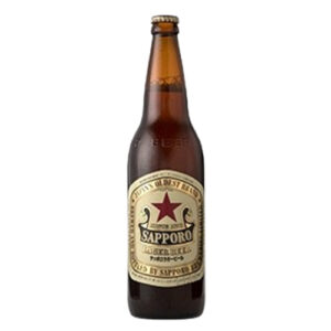 瓶ビール中瓶 サッポロ赤ラベル。富山県砺波市の定食・居酒屋サンタス食堂のドリンクメニュー。