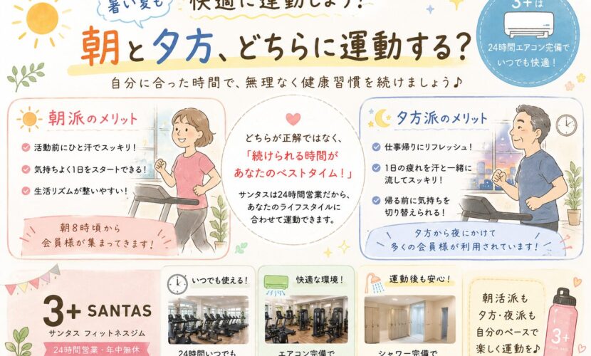 暑い日は朝と夕方どちらに運動するのがおすすめ？